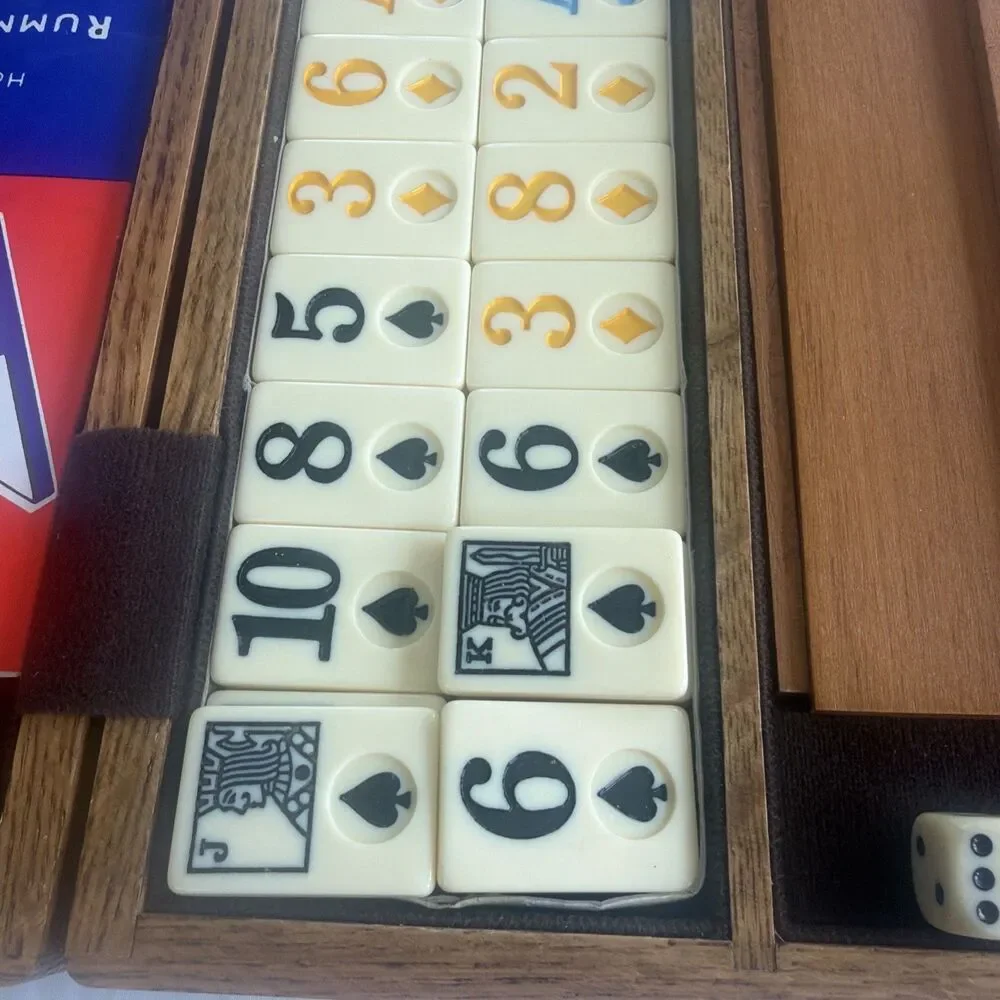 Vintage Rummikub Deluxe Wooden Carry Case Complete 106 Tiles American Way